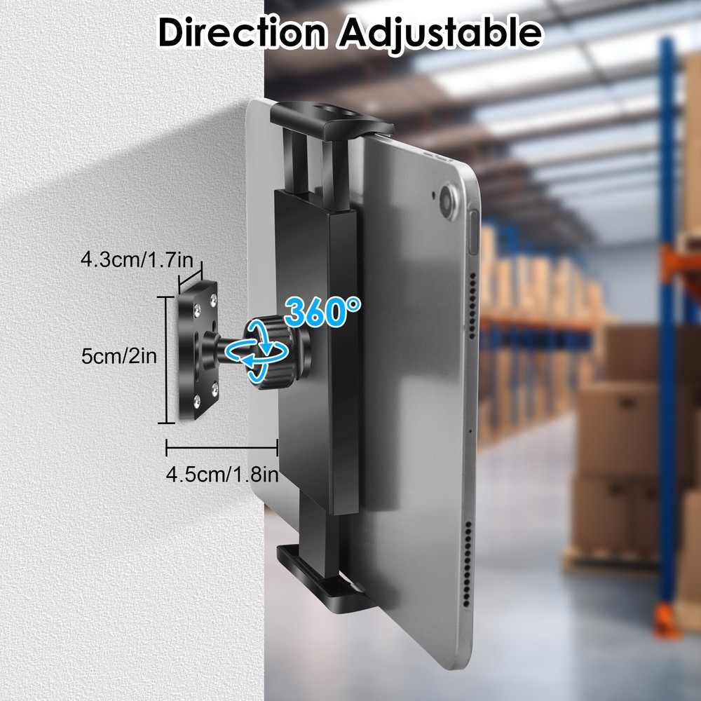 Tablet Phone Wall Holder Mount for 4.7-13" iPad iPhone 360° Rotating Bracket