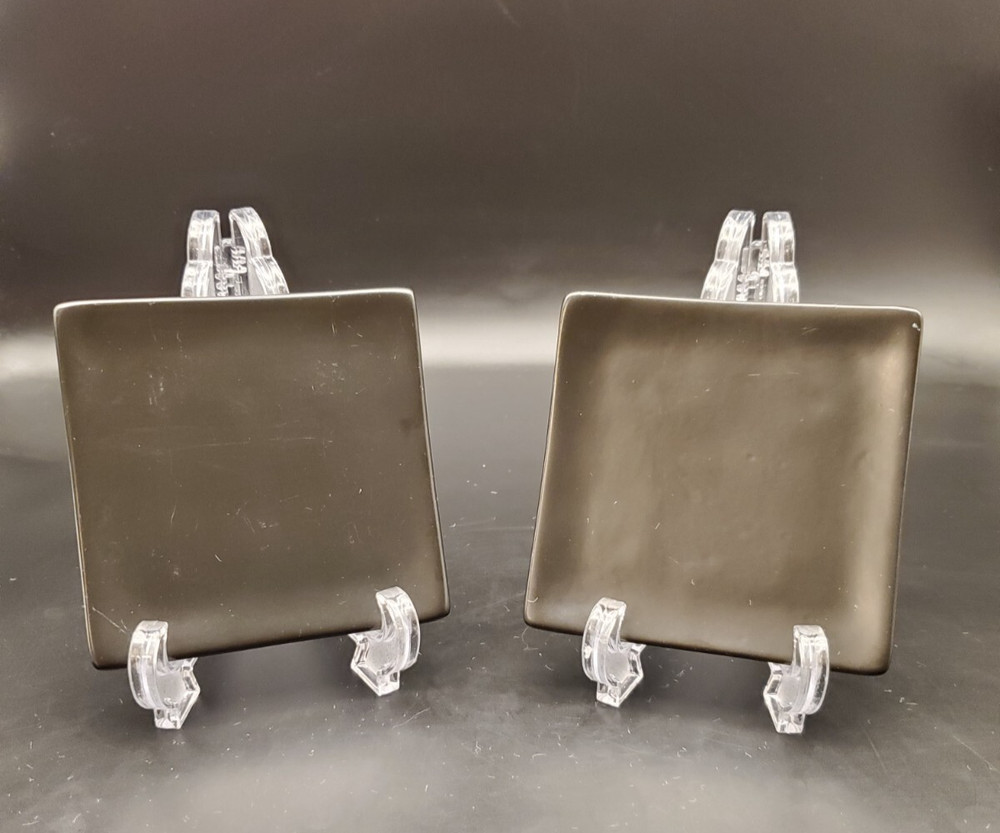 Matte Black Square Candle Plates