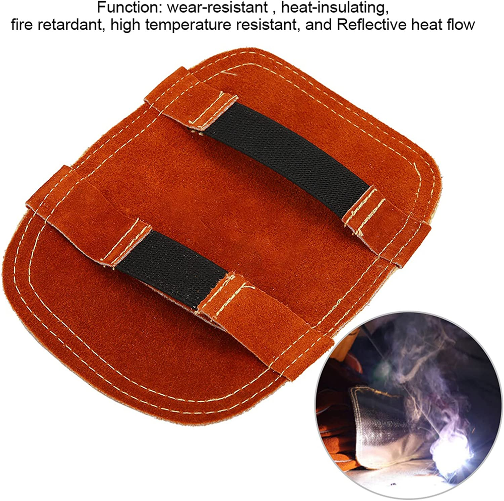 Hand Heat Shield, Welding Hand Pad, Split Cowhide Leather Aluminized Back Weldin