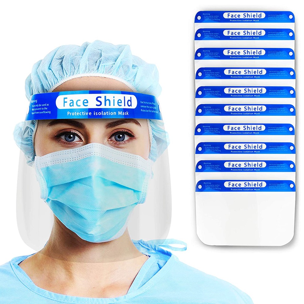 10 Safety Face Shields Reusable Washable Anti-Splash