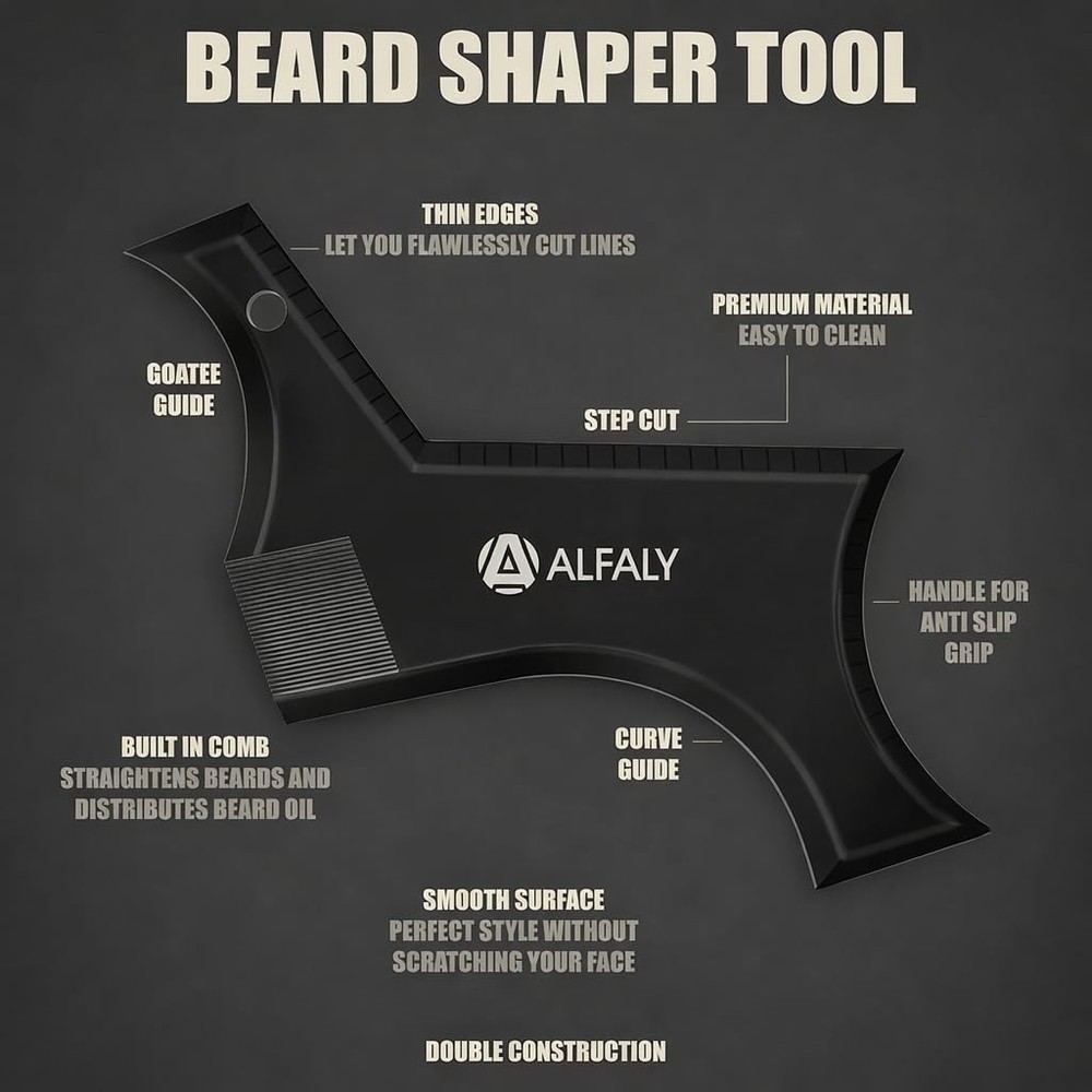 Beard Shaper Kit Premium Lineup and Guide Tool for Precise Beard Shaping & S...