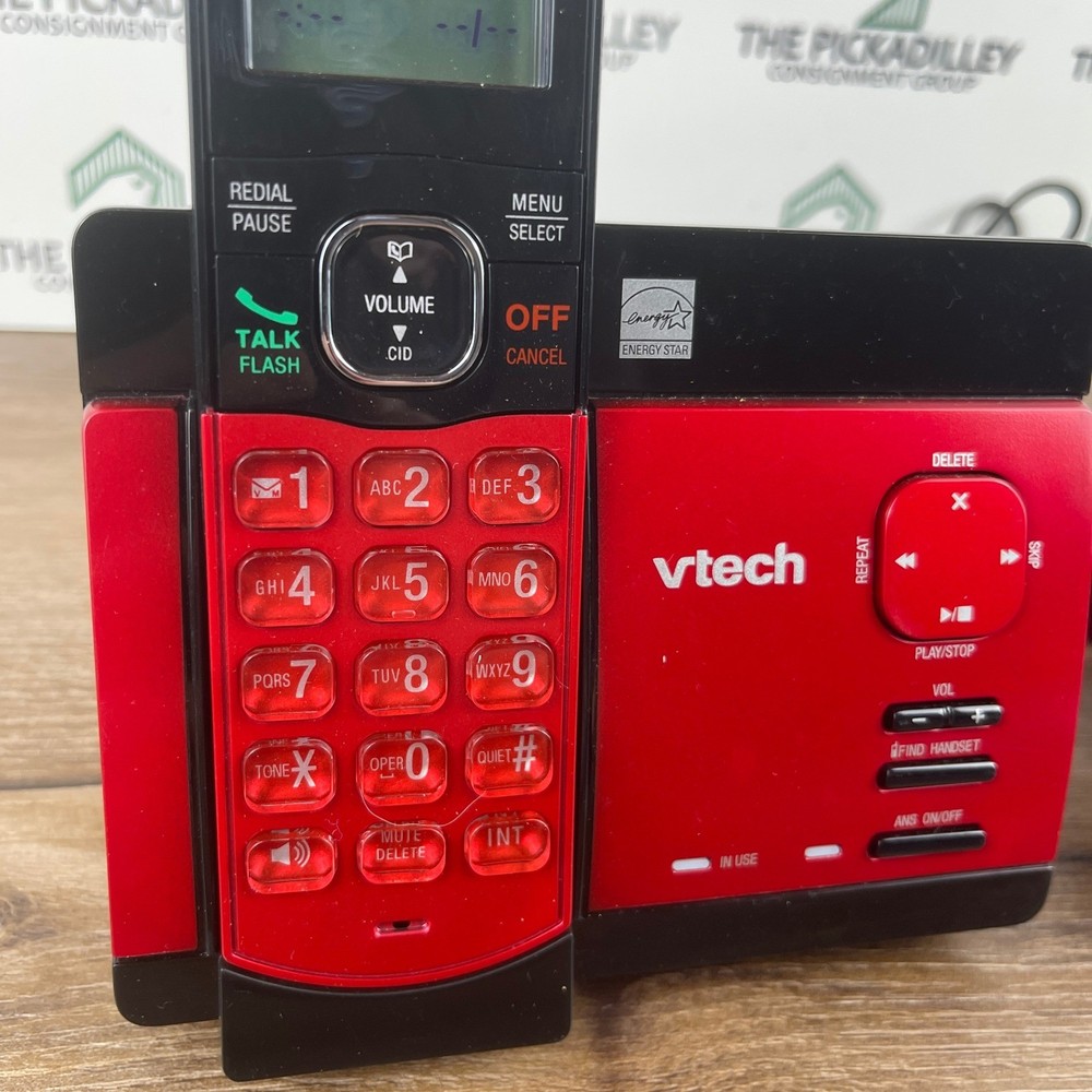 VTech Cordless Phone System with Base and Handset Red Black
