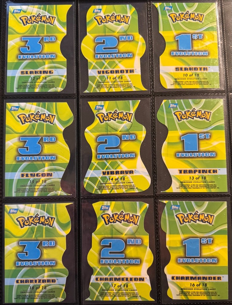 Pokemon TOPPS Advanced Challenge - DIECUT complete 18/18 - EXCELLENT +Charizard