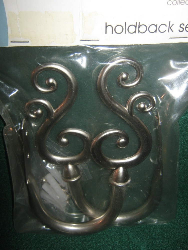 HOME Window Hardware HOLDBACK SET(2 Piece)w/ Hardware SILVER