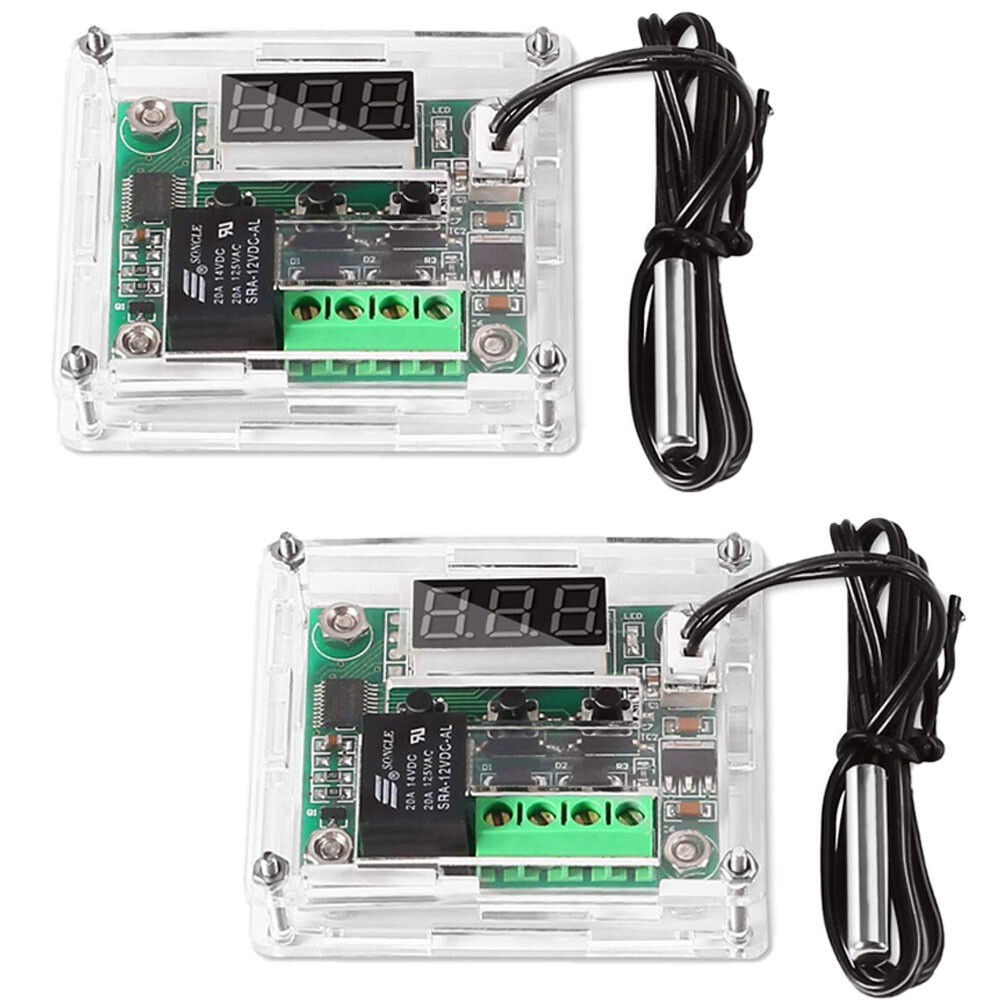 4Pack W1209 DC12V Digital Thermostat Temperature Control Switch Sensor With Case