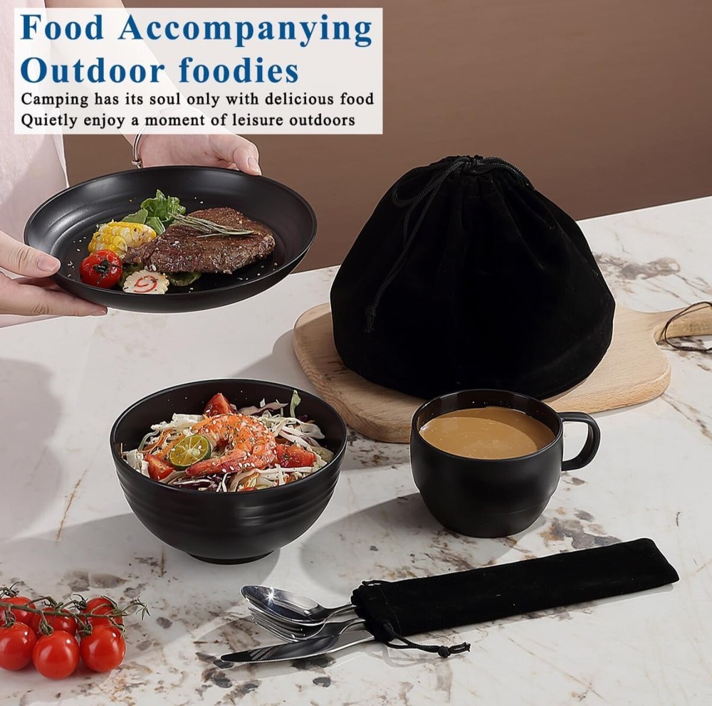 Camping Mess Kits, Camping Silverware Set Spoons Forks Knives, Camping...
