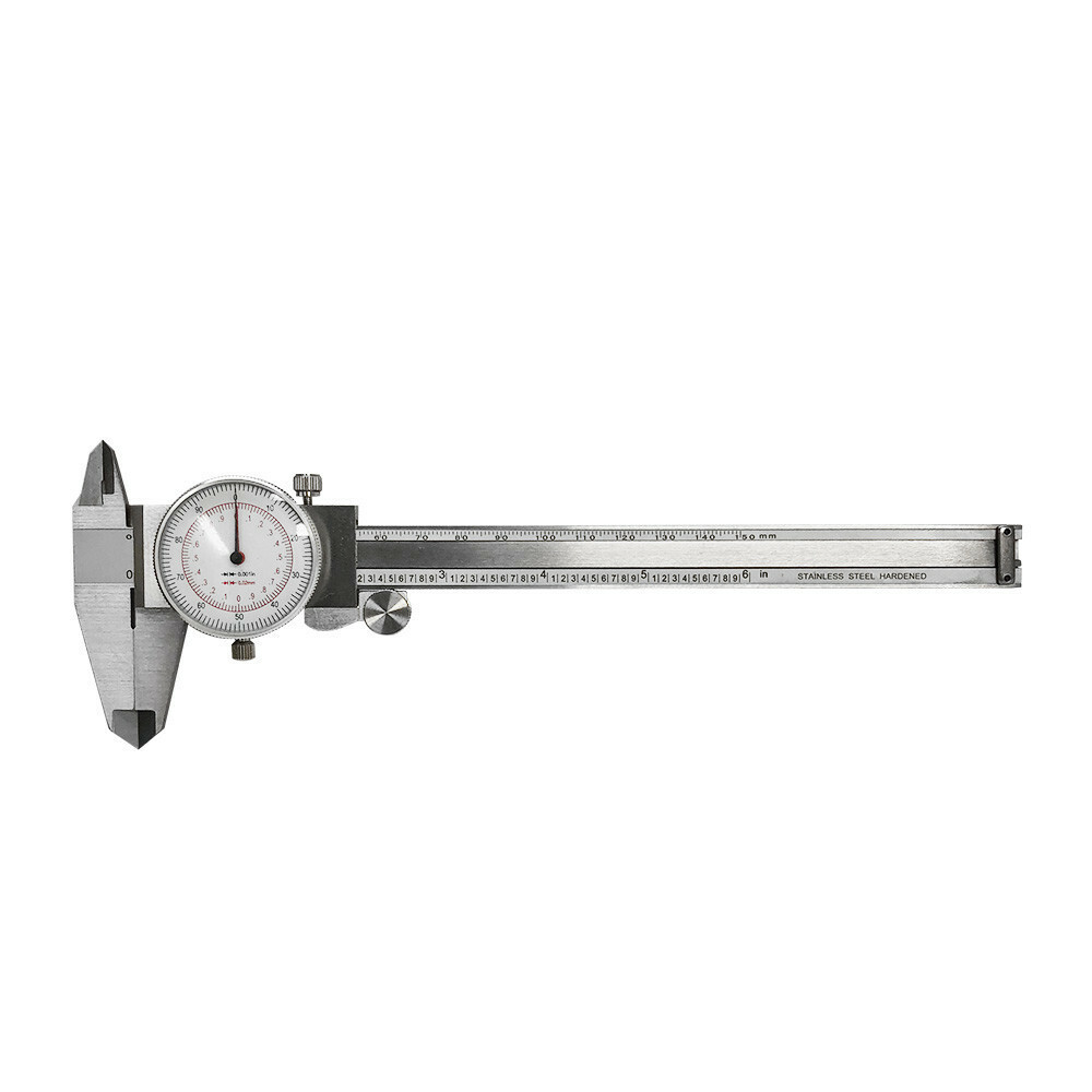Dial Hand Tools Caliper 6'' / 150MM Dual Reading Shockproof Scale Metric SAE