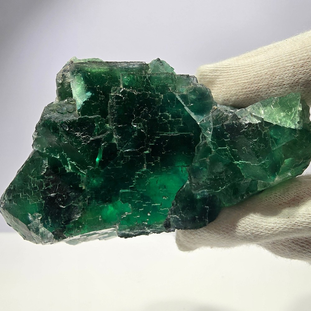 Large Phantom Fluorite Cube Stepped Green Okorusu Namibia 94*58*46mm