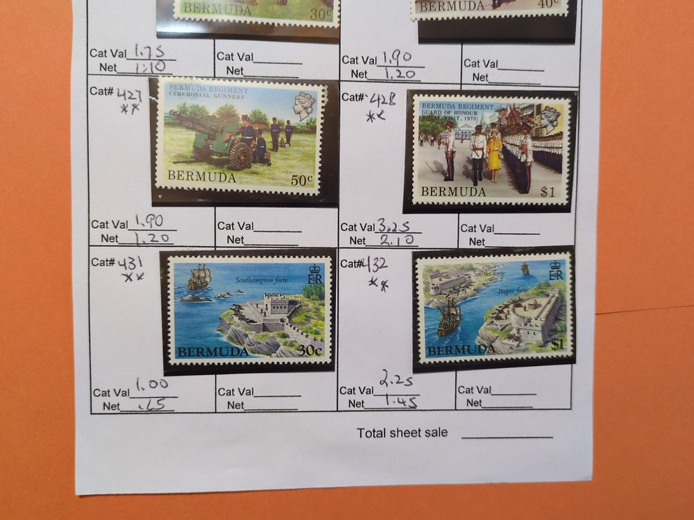 APC W6159 Bermuda MNH on circuit sheets with $130+ value