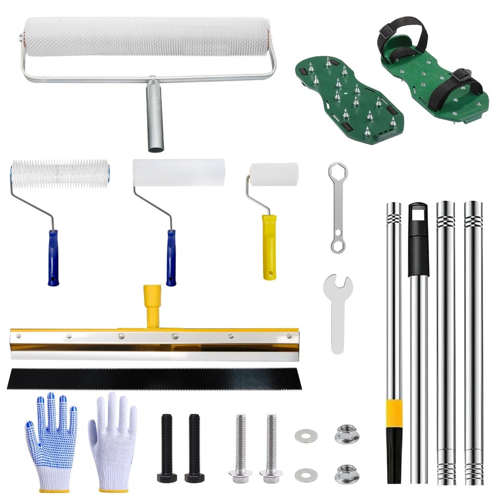 Self-Leveling Cement Tool Kit, Epoxy Floor Kit, Spiked Roller, Paint Roller, ...