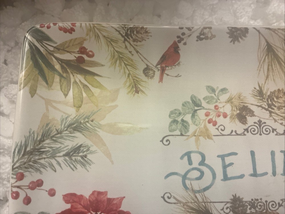 Certified International Christmas "believe" Rectangular Platter by Susan Winget