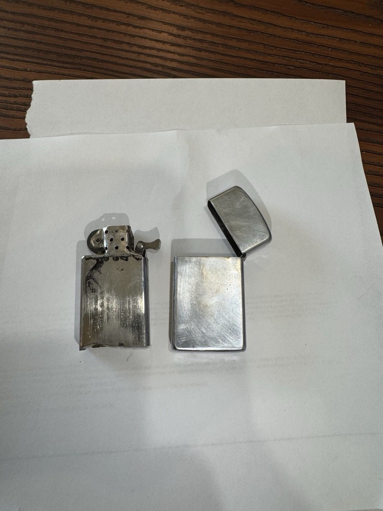 Vintage Zippo Diagonal Logo Lighter, Used