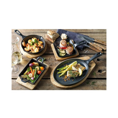 Kuechenprofi Serving Pan Round With Wooden Board Home Kitchen
