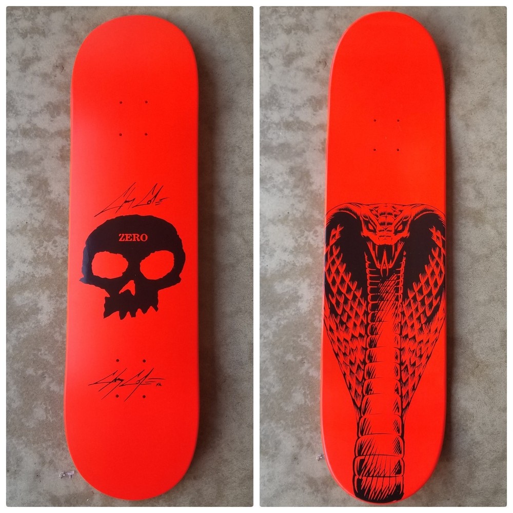 SIGNED Chris Cole Cobra Orange Dipped Pro Model Skateboard Deck