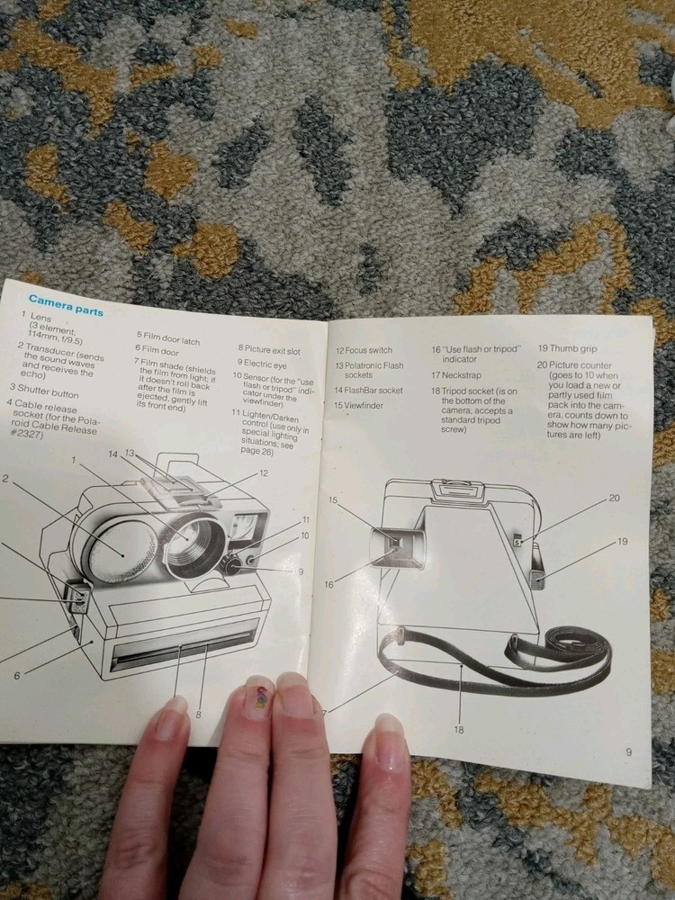 VTG POLAROID CAMERA SONAR ONE STEP SEARS SPECIAL with bag Instructions UNTESTED