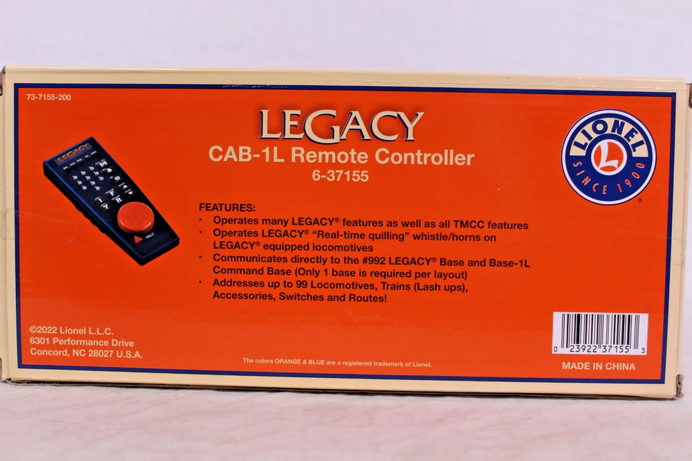 Lionel 6-37155 CAB-1L Remote Controller - New!!