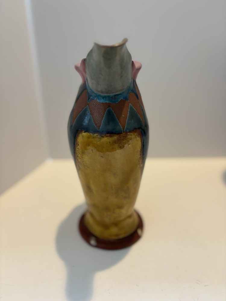 Geometric Cubist Pottery Pitcher Signed