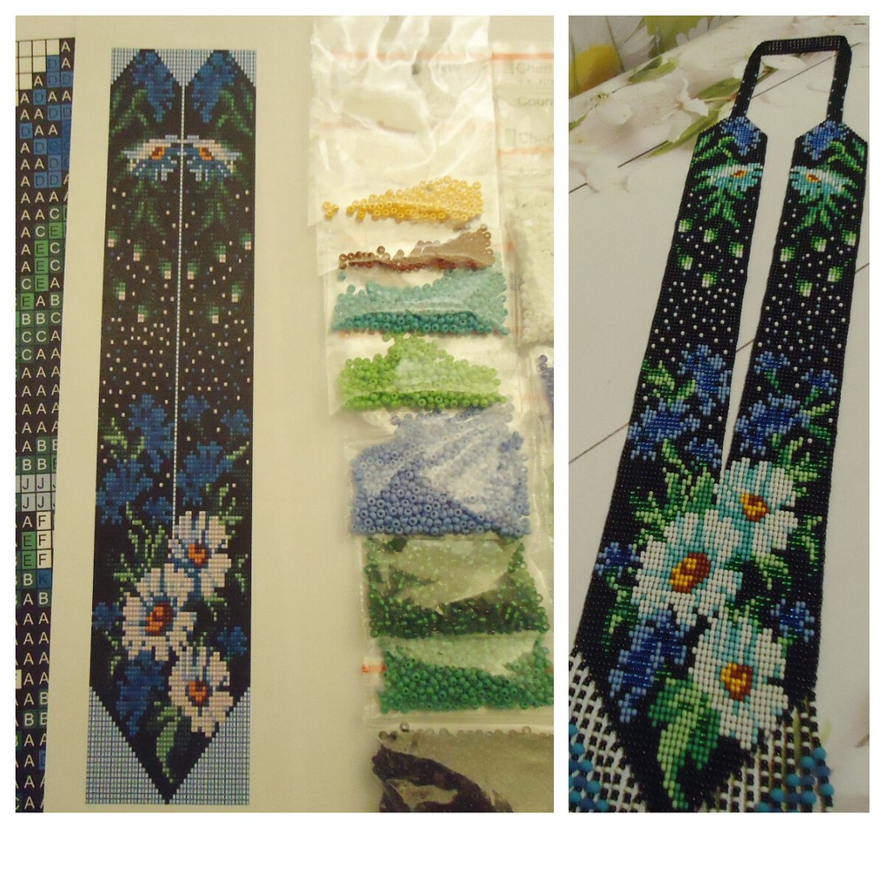 Kit for making a necklace gerdan. Beading Loom Pattern. #K6a