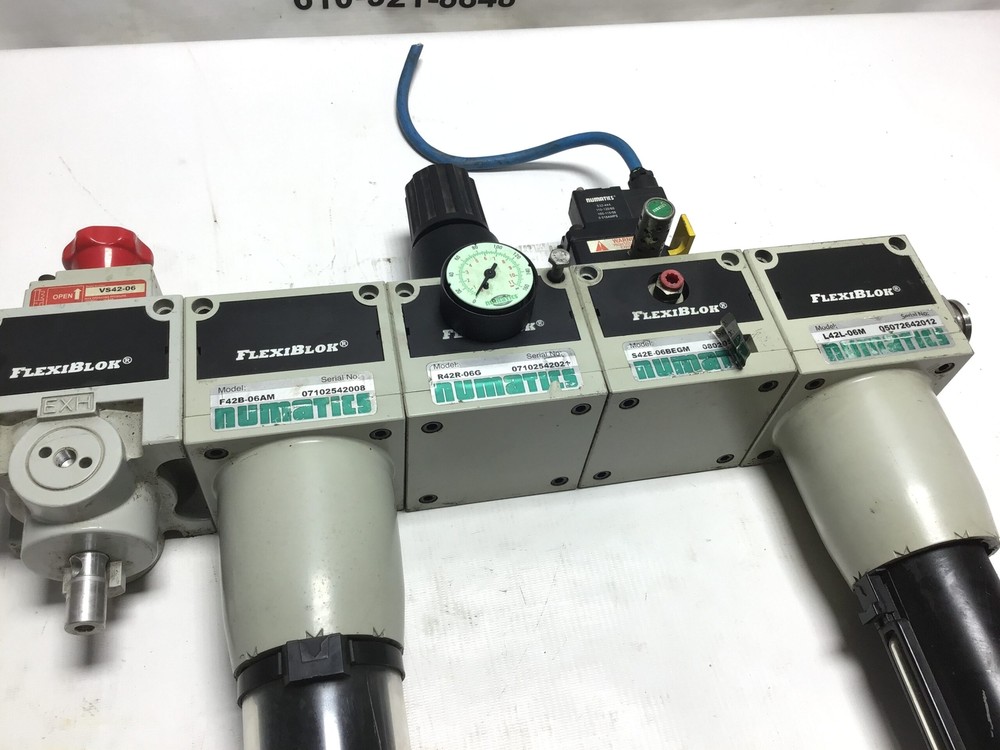 Numatics FlexiBlok Pressure Regulator/Filter/Lubricator/Soft Start Valve Combo.