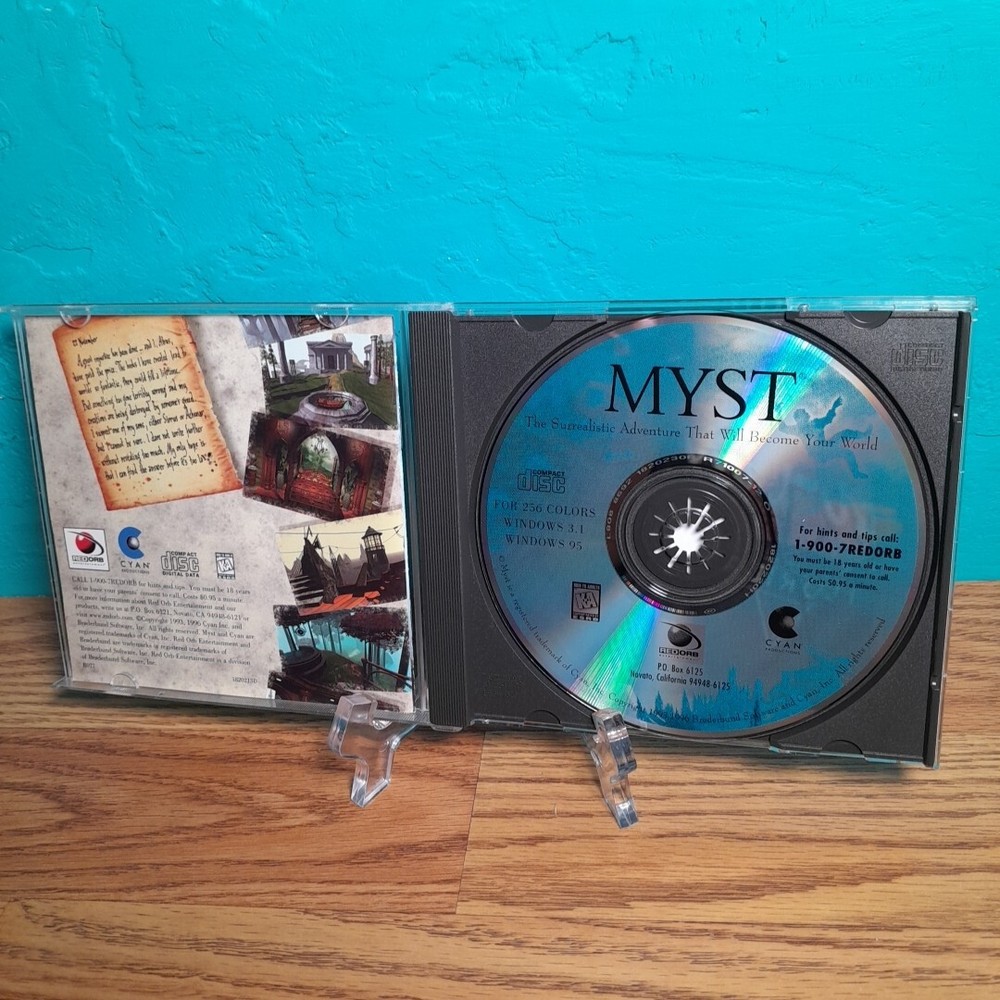 MYST PC Windows Computer CD Rom Award Winning Game with Windows 95 Users Manual