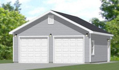 24x30 2-Car Garage -- 720 sq ft -- PDF Floor Plan -- Model 3