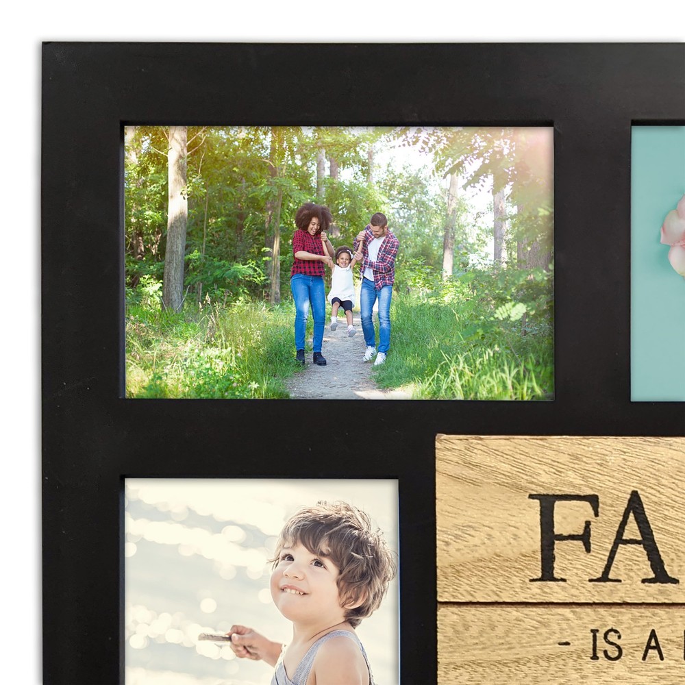 Mainstays 8-Opening Plaque Sentiment Collage Picture Frame, Black