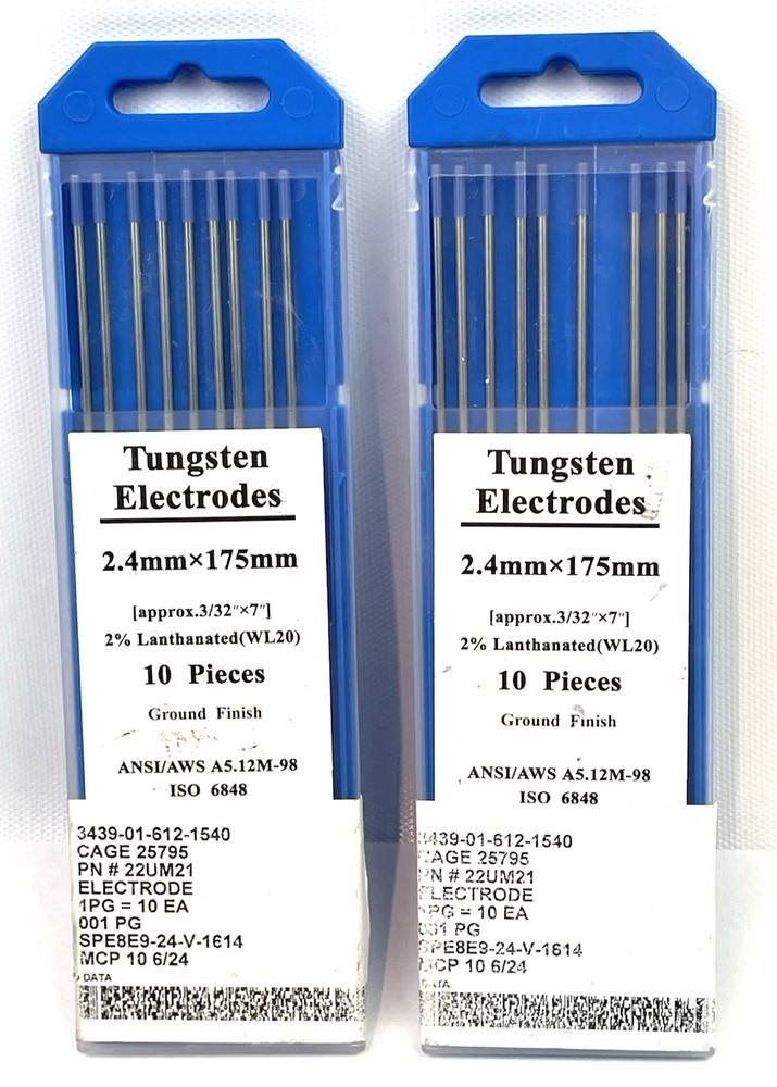 TIG Welding Tungsten Electrodes 3/32" - 18-pack, 2 Box Open