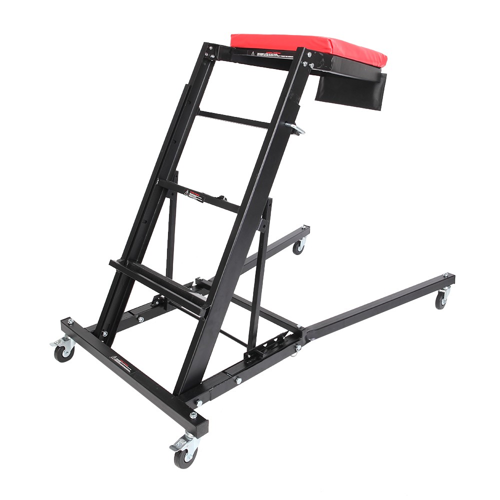 Adjustable Height Foldable Creeper for Automotive Workshop - Black