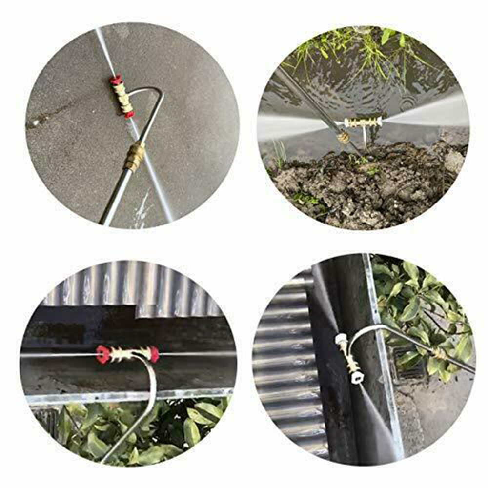 Gutter Cleaner Attachment For Pressure Washer W/ 4 Nozzles Tips 1/4" Accessory