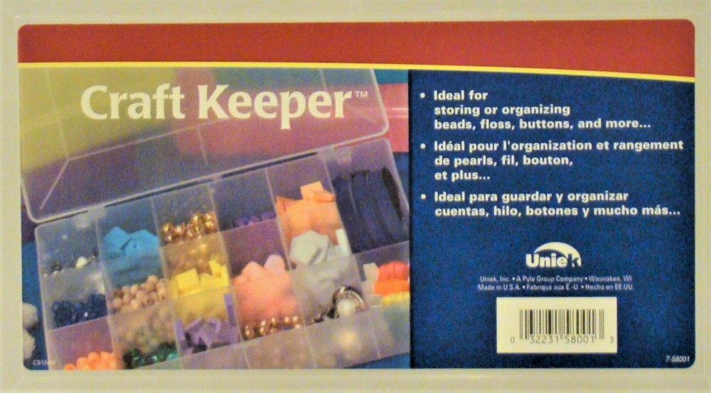 UNIEK: Plastic 17 Compartment Storage Container - includes tiny assorted beads