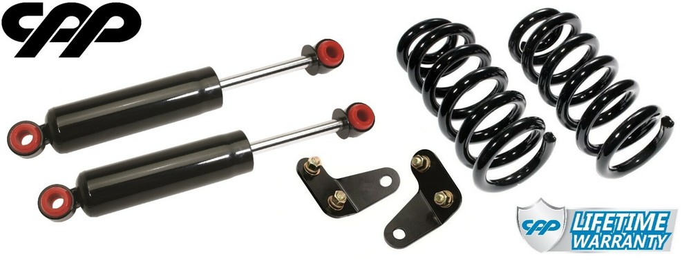 1963-72 CHEVY C10 GMC TRUCK FRONT SHOCK COIL SPRING KIT 3" DROP SUPPORT BRACKETS