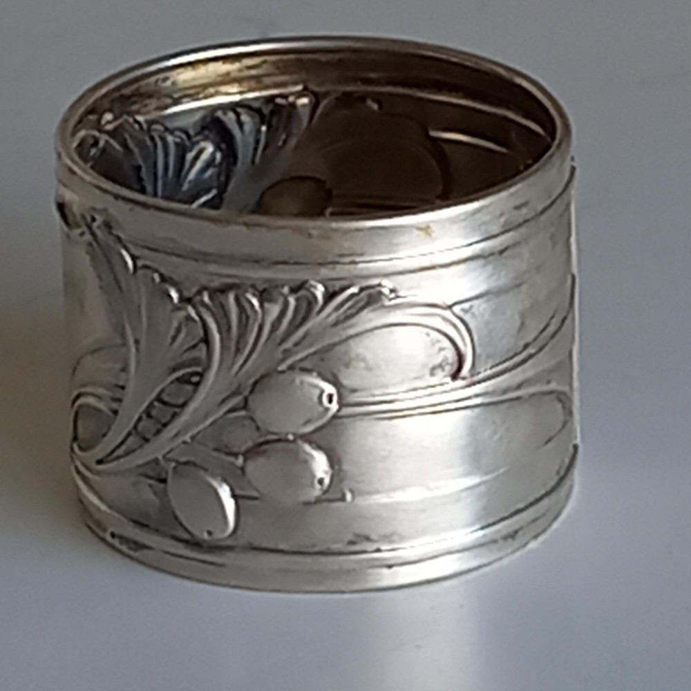 Antique Secessionist German Solid Silver Napkin Ring