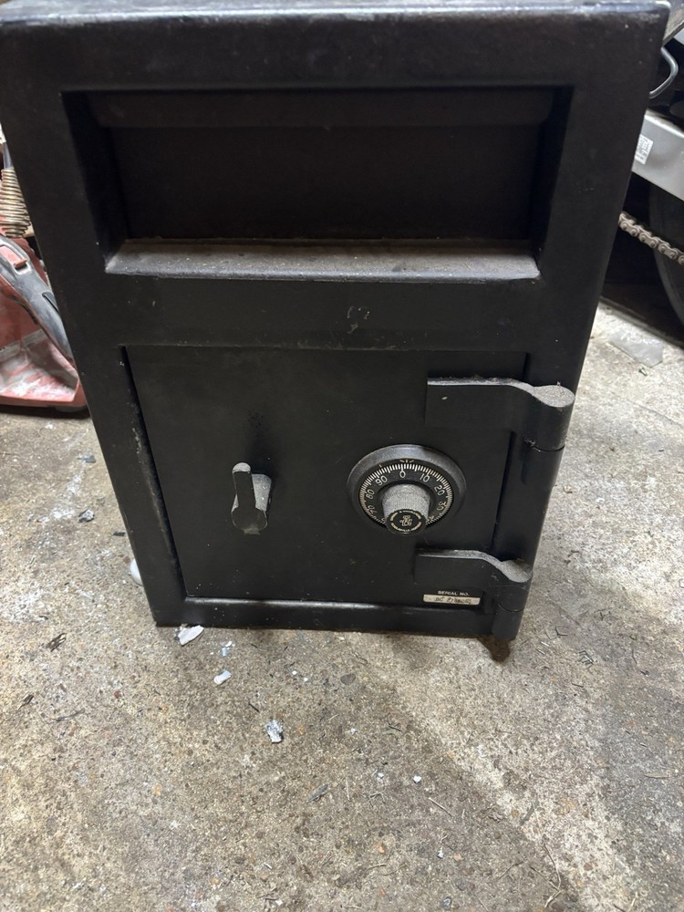 Black Steel Depository Safe Single Door with Combination Lock Secure Storage
