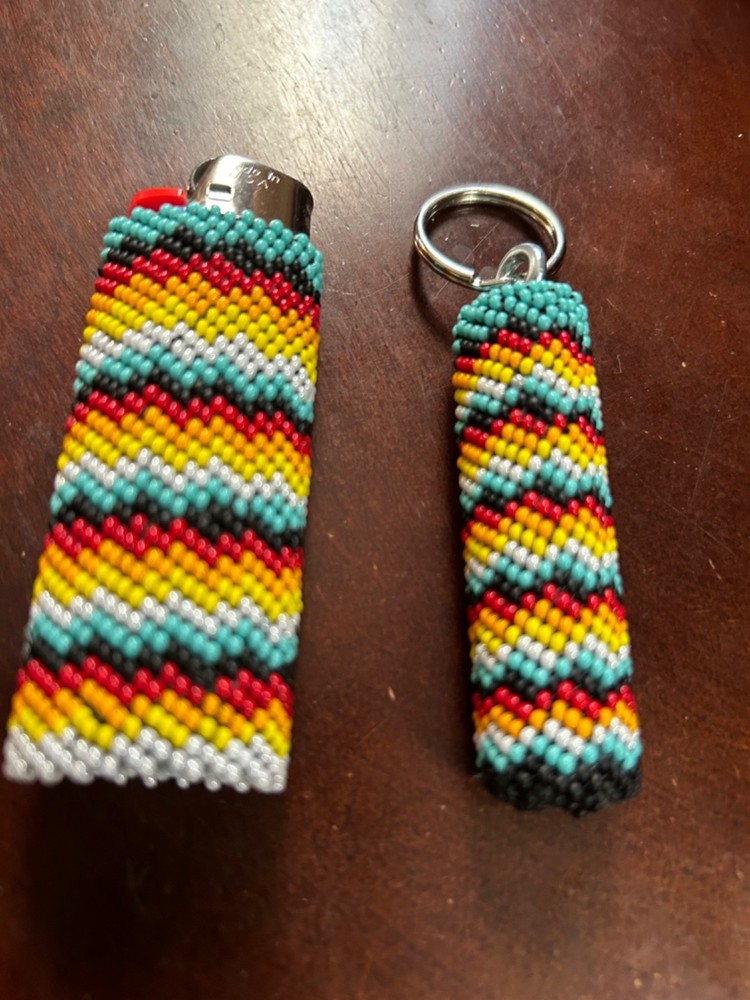 beaded key chain and lighter