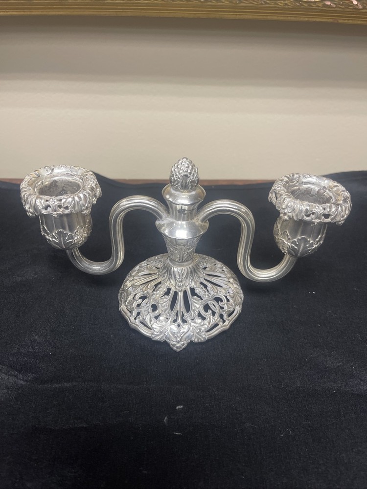 Two Arm Candelabra Silver plated Unbranded