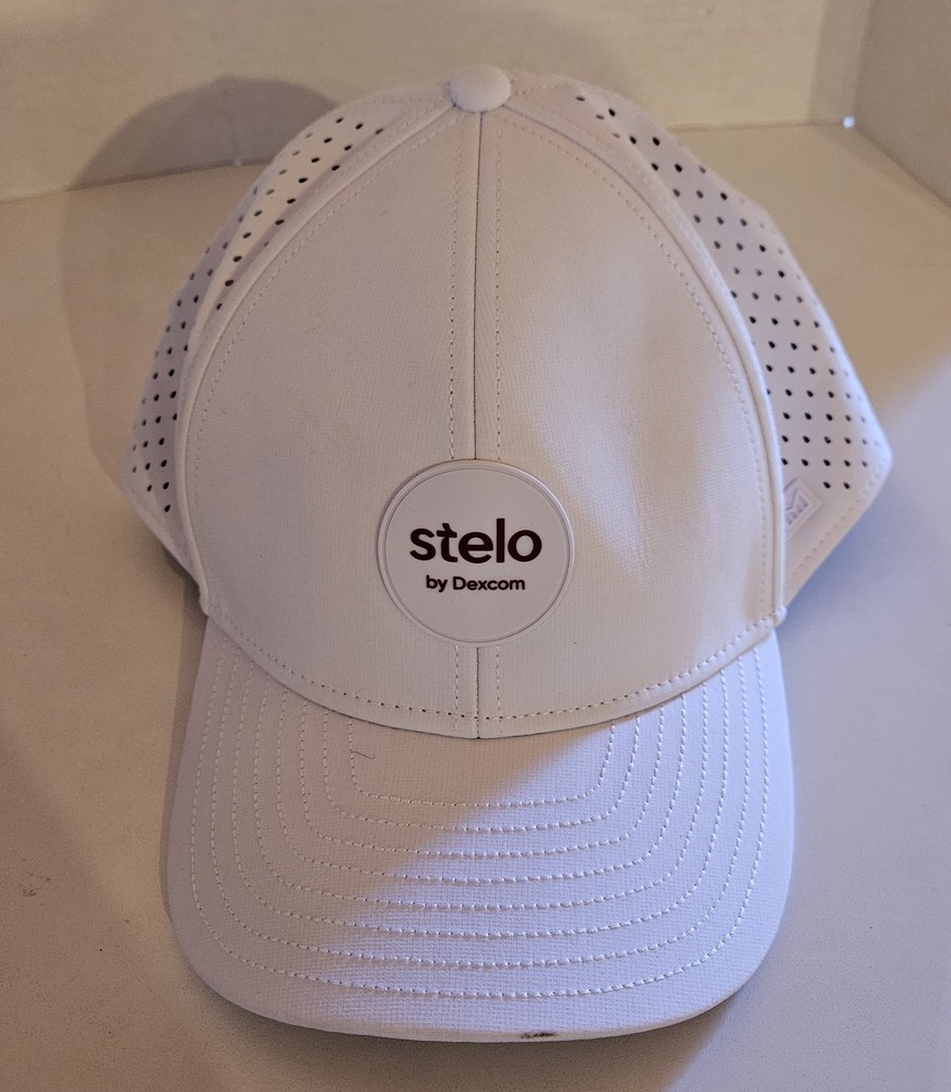 MELIN A-Game Hydro White Mesh Snapback STELO by Dexcom Logo Hat Cap Excellent