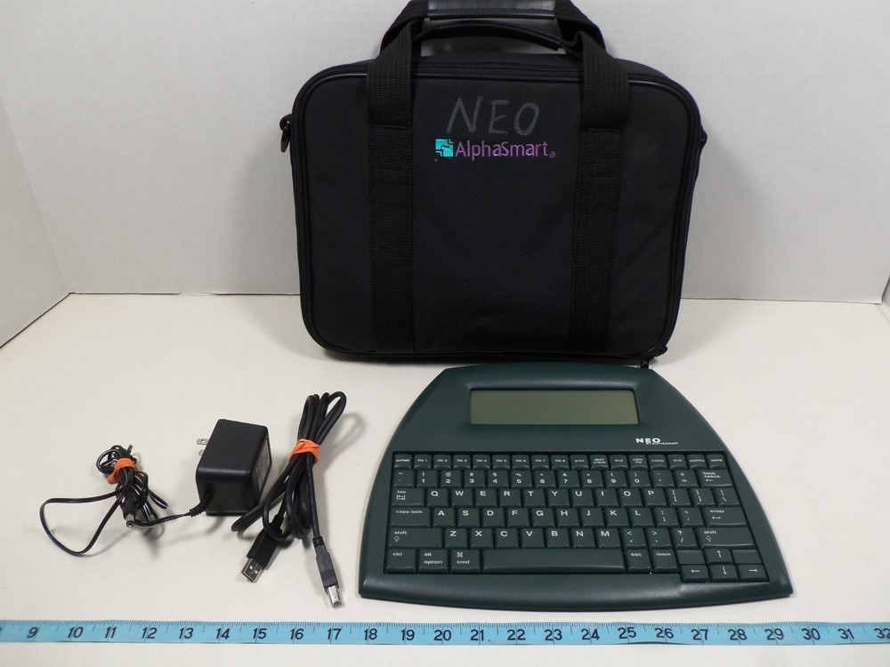 NEO By ALPHASMART PORTABLE PC Classroom WORD PROCESSOR with Power USB Cord Case