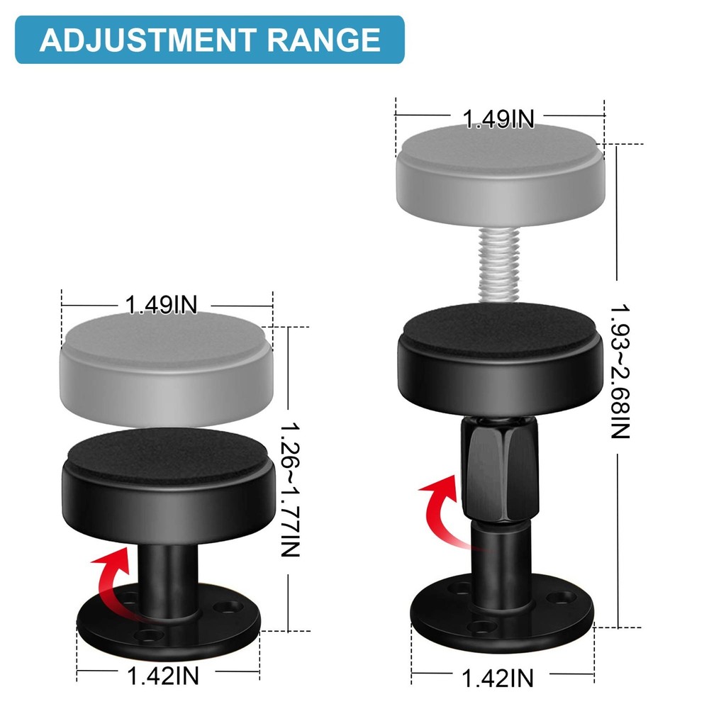 4 Pack 30-68mmSet Heavy Adjustable Bed Frame Anti Shake Tool Headboard Stoppers