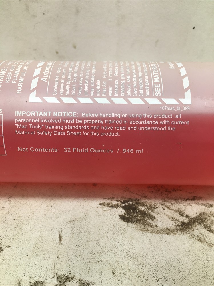 MAC Tools VMC Series Transmission Cleaning Solution TMC1012 (New Old Stock)