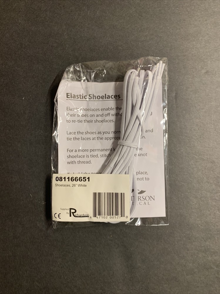 Elastic Shoelaces Richardson SHOELACES, 26'' WHITE {1 PAIR}
