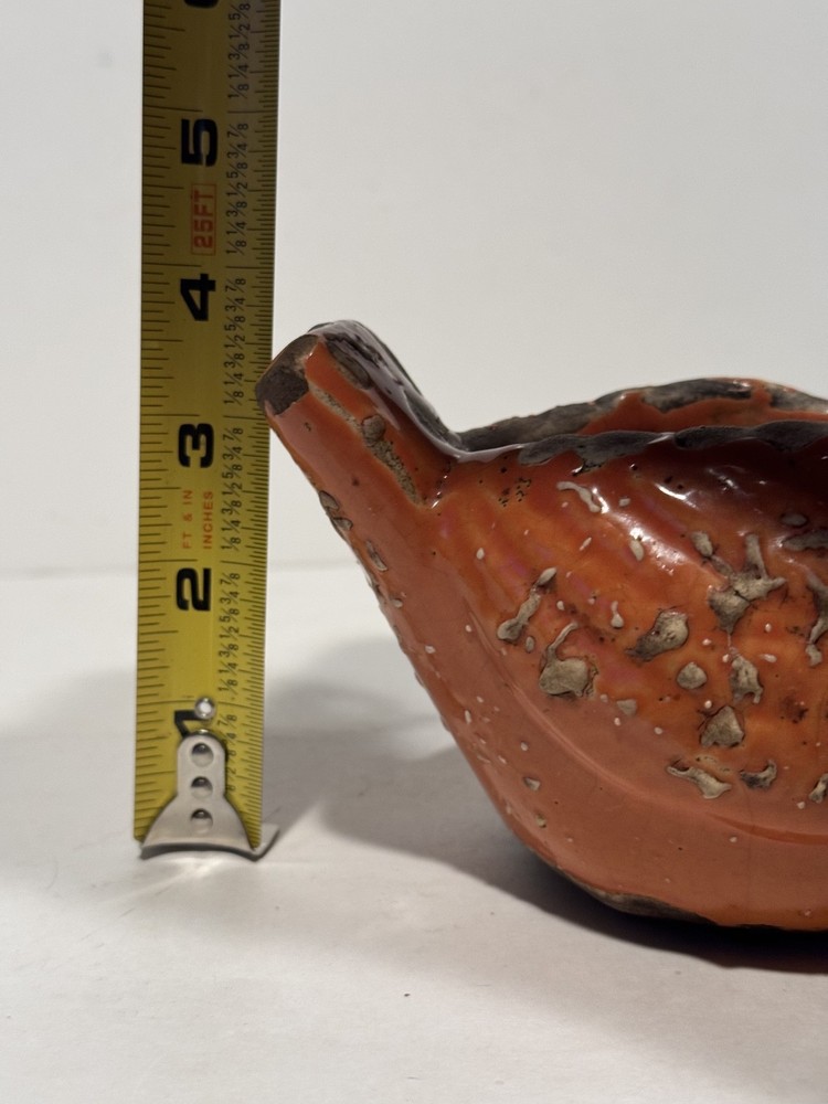 Ceramic Orange Bird Décor-As Planter or For Candles