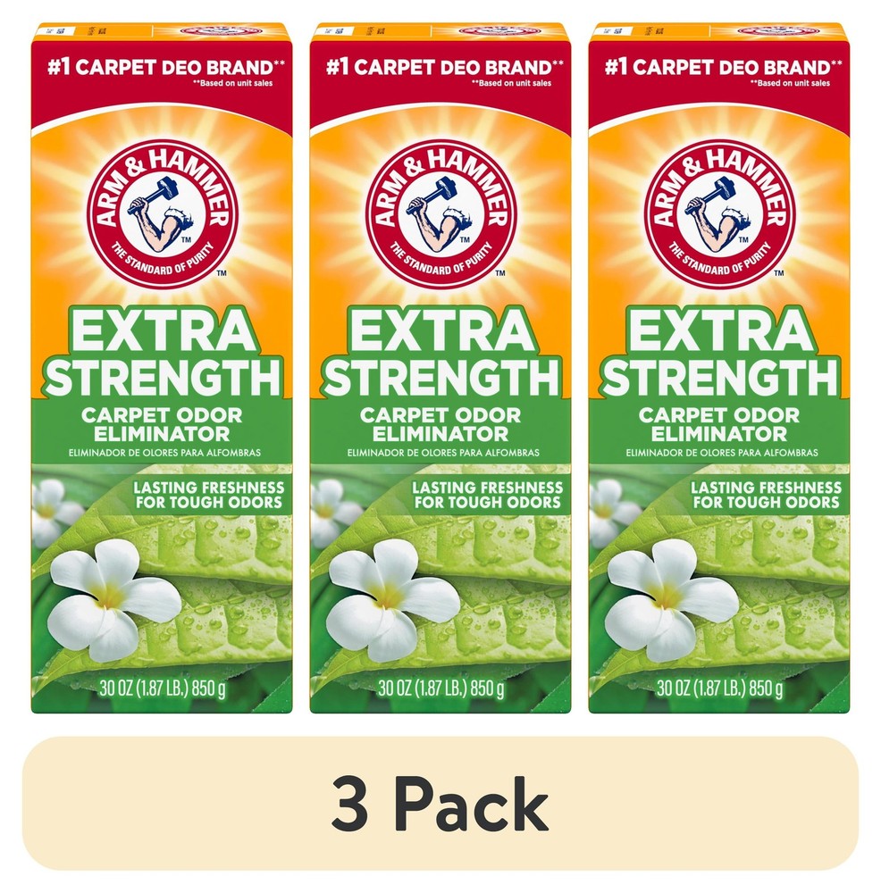 (3 pack) ARM & HAMMER Extra Strength Carpet Odor Eliminator Powder,30 oz