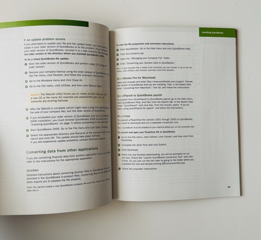 QuickBooks Startup and Quick Reference Guide 2006, Intuit Manual