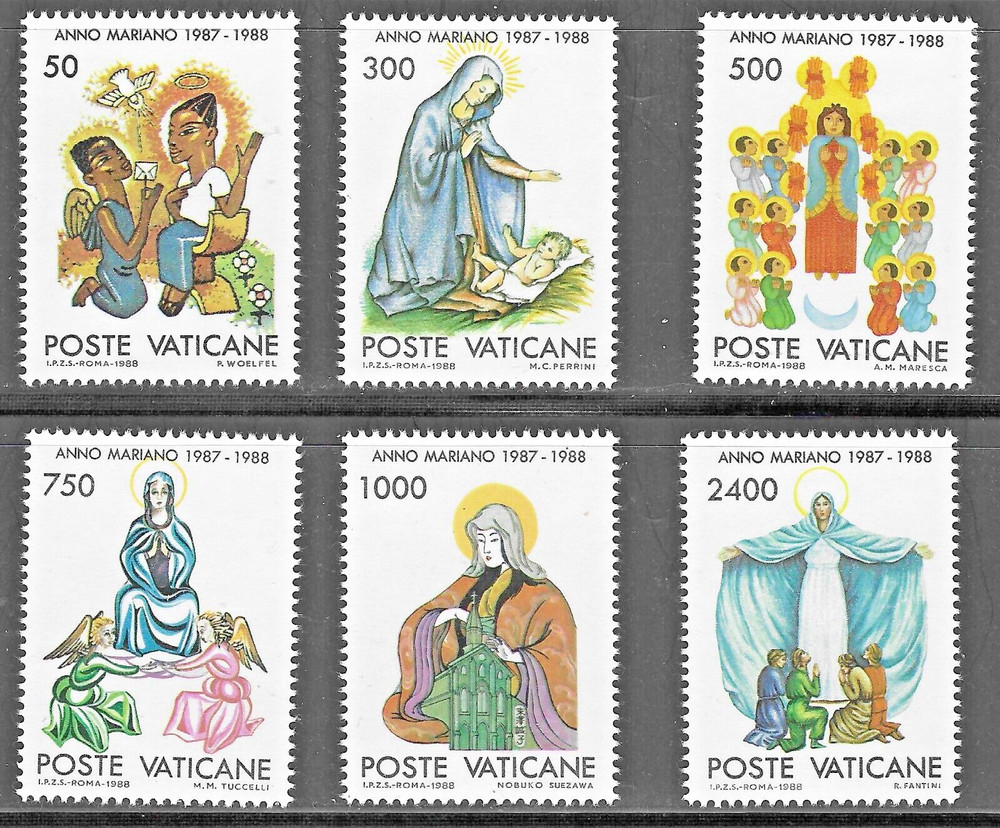Vatican (1988) - Scott # 807 - 812,   MNH