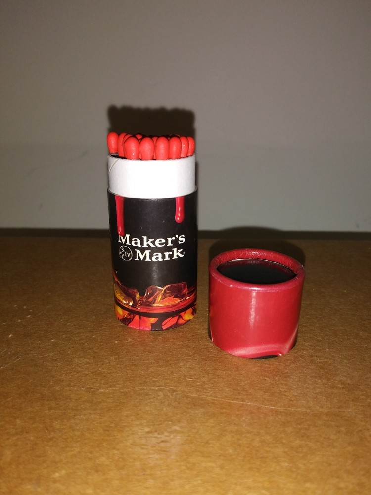Maker's Mark trademarked container with 30 wooden matches
