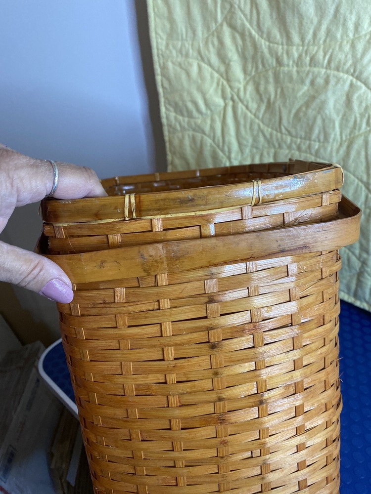 Vintage Bamboo Stair Case Step Basket
