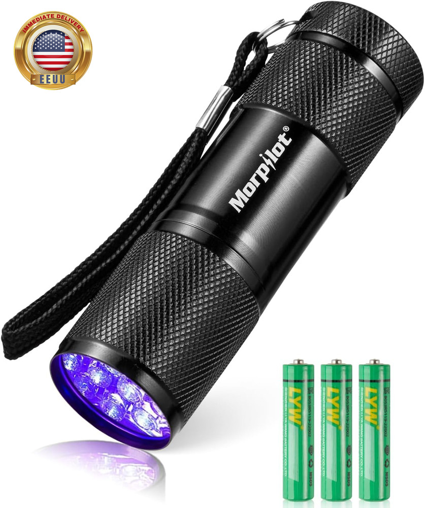 Black Light Flashlight Mini UV Flashlight: 395Nm Blacklight Flashlights, 9 Led P