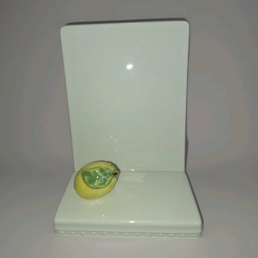 Nora Fleming Pearl Dot Memo Message Board Stoneware Ivory Retired Lemon Mini