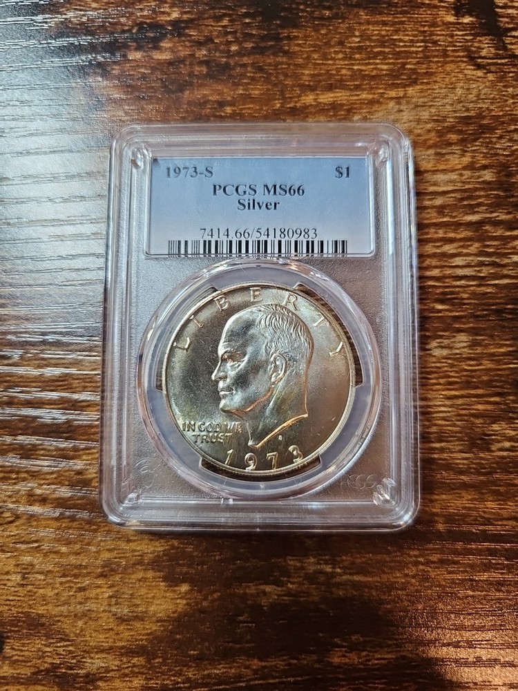 1973-S $1 PCGS MS66 MS 66 Eisenhower "Ike" Silver Dollar 40%