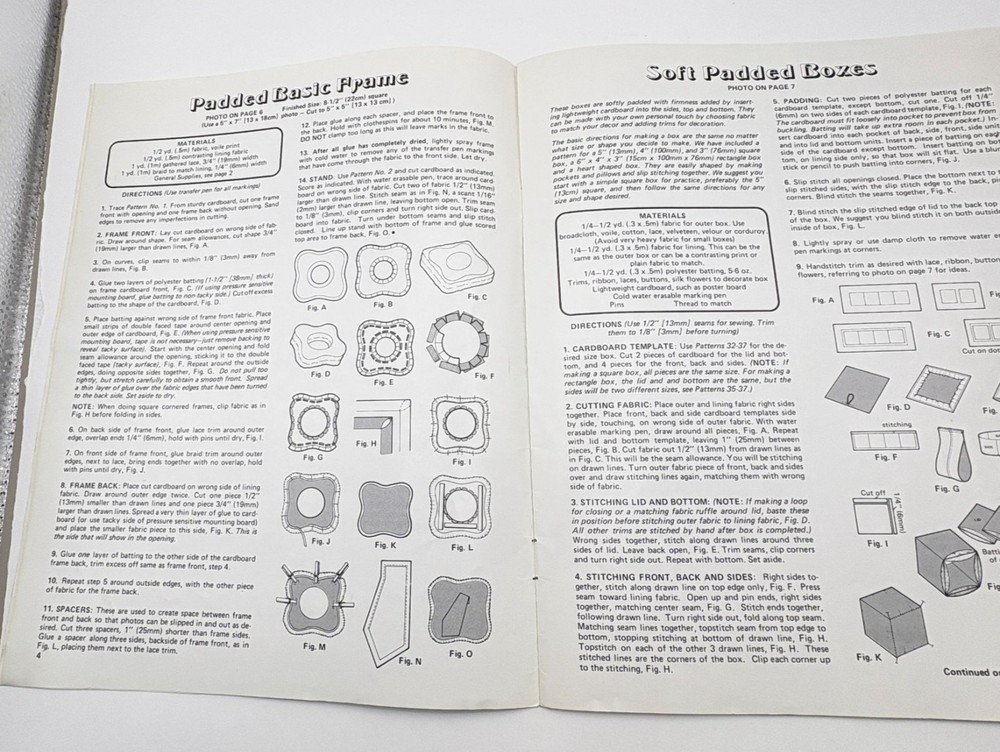 Soft Sculpture Frames Boxes & Baskets Vintage Craft Booklet with Patterns 1981